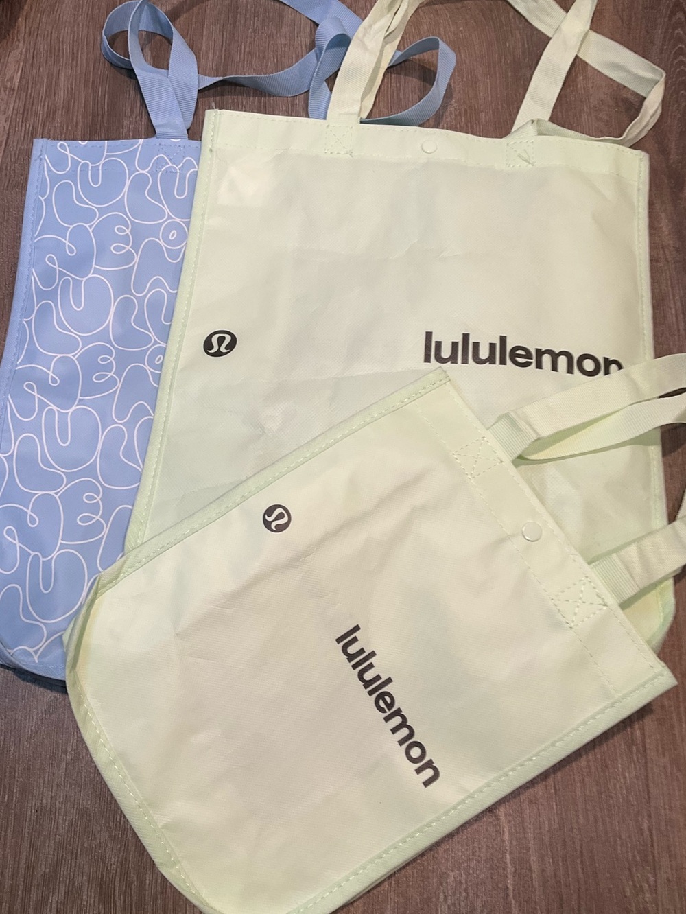 Bundle 3 Pastel Lululemon shopping tote bags